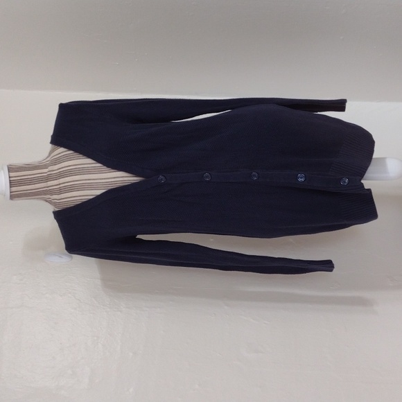 Gap Navy Thermal Knit V-neck Button Front Cardigan Sweater Size M - Picture 1 of 10
